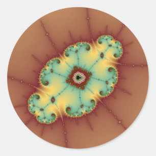 Fyrkantig hjärna - Fractal Runt Klistermärke