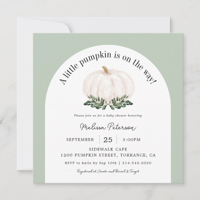 Fyrkantig inbjudan till fallskärm för babykläder m (Framsida)