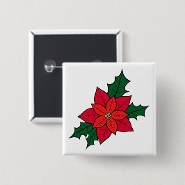 Fyrkantig knapp med en röd jultomte
