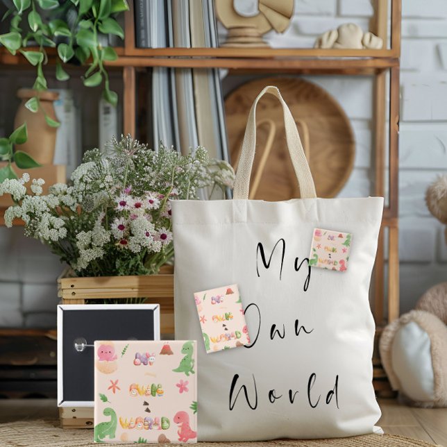 Fyrkantig knapp | Söt dinosaurie-värld (Skapare uppladdad)