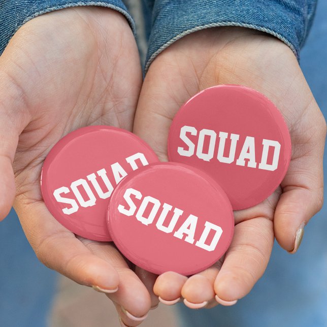 Fyrkantig korall Rosa och vit Knapp (Skapare uppladdad)