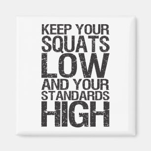 Fyrkantig låg - Boodybuilding Workout Motivational Magnet