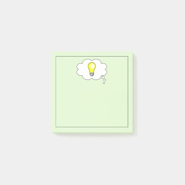 Fyrkantig ljusglödlampa post-it block (Framsida)