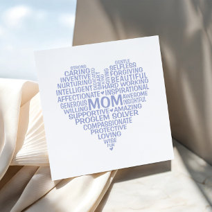 Fyrkantig Mamma Hjärtat Typografi Kort