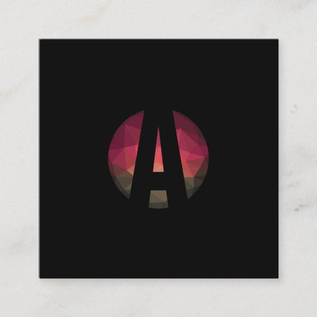 Fyrkantig, modern färg-trendig-design för mörk fyrkantigt visitkort (Framsida)