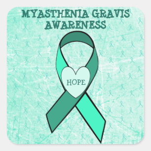 Fyrkantig, MYASTHENIA GRAVIS AWARENESS STICKER Fyrkantigt Klistermärke