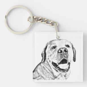 Fyrkantig nyckelring - Labrador Retriever