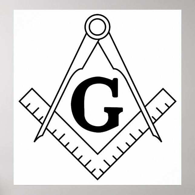 Fyrkantig och kombinerar friemasonry-symbol poster (Framsidan)