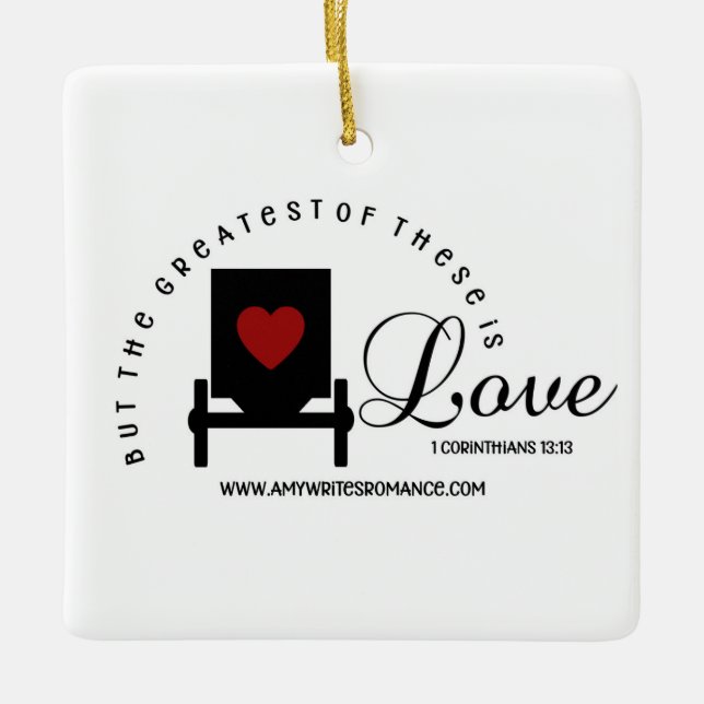 Fyrkantig ornament 1 Corinthians 13:13 (Framsida)