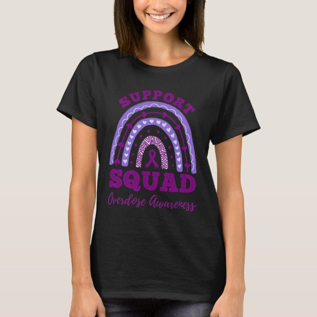 Fyrkantig överdoseringsmedvetenhet Regnbåge 1 T Shirt (Framsida)