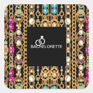 Fyrkantig pärlkedja fyrkantiga klistermärken. fyrkantigt klistermärke