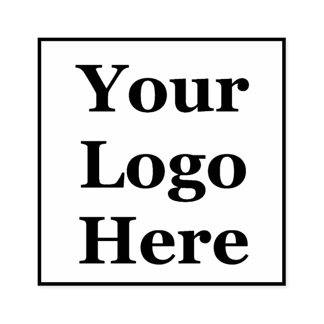 Fyrkantig Ram Lägg Till Din Logotyp Här Stämpel (Tryck)