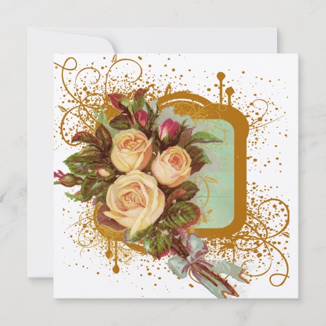 Fyrkantig ram med viktoriansk ros (Framsida)