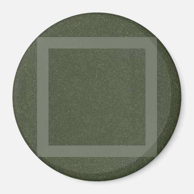 Fyrkantig ram Mossgrön Magnet (Framsidan)