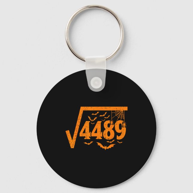 Fyrkantig rot 4489 Roligt Halloween-meme 67 Math T Nyckelring (Framsida)