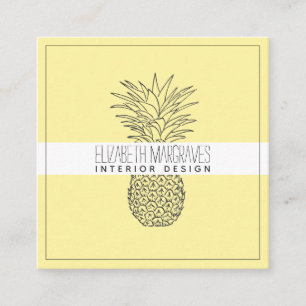 Fyrkantig ruta för ananas Illustration Insida Desi Fyrkantigt Visitkort