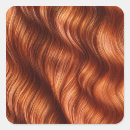 Fyrkantig ruta för Ginger Hair-bakgrund Fyrkantigt Klistermärke