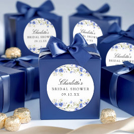 Fyrkantig ruta för vattenfärgsruta, Blommigt, Möhi Runt Klistermärke