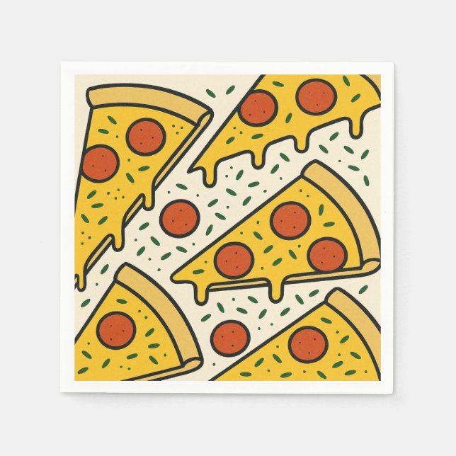 Fyrkantig servett design för New York-stil pizza (Framsidan)