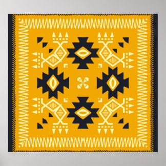 Fyrkantig shawl, blommigt batik. poster