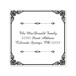 Fyrkantig - Självförtärande Adress Frimärke Självfärgande Stämpel