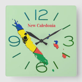 Fyrkantig väggklocka New Caledonia