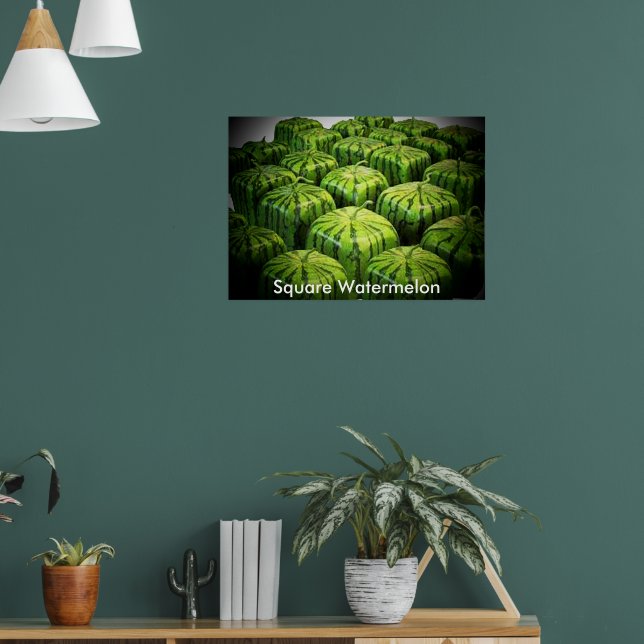 Fyrkantig Vattenmelontryck Poster (Vardagsrum 1)