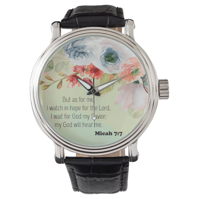 Fyrkantig versell Blommigt Armbandsur (Framsida)