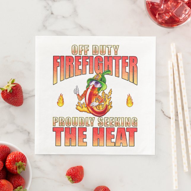 Fyrkantig, vit av, brandman som söker värmen pappersservett (Insitu)