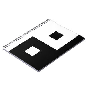 Fyrkantig Yin Yang Anteckningsbok Med Spiral