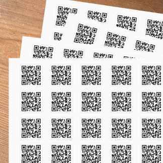 Fyrkantiga etiketter för QR-kod plus affärsinforma