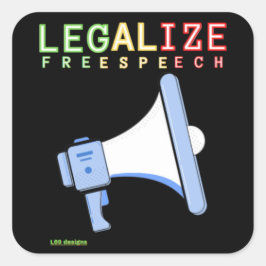 fyrkantiga fästdon " FREE TAL" Fyrkantigt Klistermärke