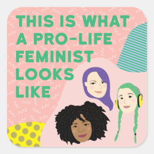 Fyrkantiga feministiska fyrkantsfärer fyrkantigt klistermärke