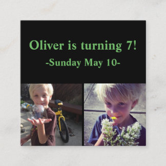 Fyrkantiga födelsedagsinbjudningar (paket om 100) tilläggskort