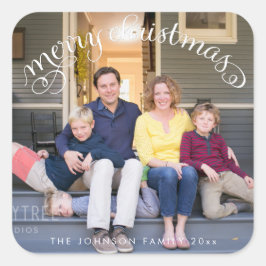 Fyrkantiga fotopatroner av God jul Fyrkantigt Klistermärke