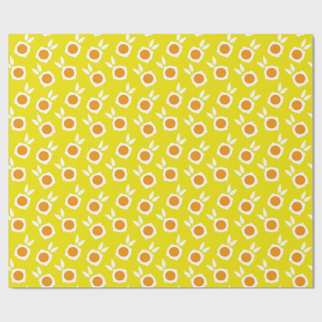 fyrkantiga gula blommor presentpapper (Platt)