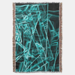 Fyrkantiga hörn och cyan eller himmelblå "neon" fl filt