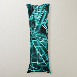 Fyrkantiga hörn och cyan eller himmelblå 'neon' fl kroppskudde