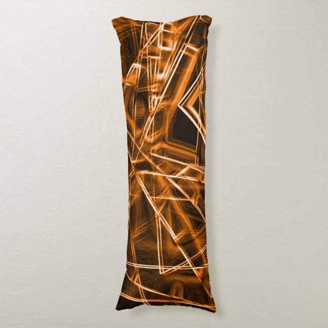 Fyrkantiga hörn och "neon"-orangar kroppskudde (Framsidan Vertikal)