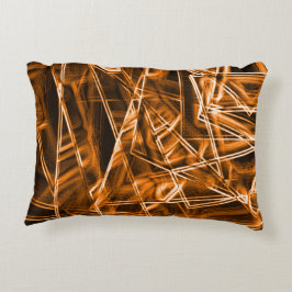 Fyrkantiga hörn och "neon"-orangar prydnadskudde