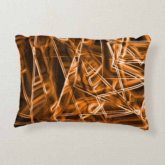 Fyrkantiga hörn och "neon"-orangar prydnadskudde (Baksidan)