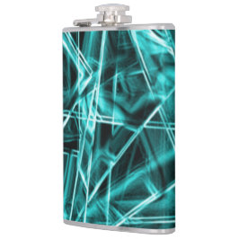 Fyrkantiga hörn och neonblåa fläckar av cyan eller fickplunta