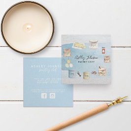 Fyrkantiga konditorivaror, vattenfärgsbrytare, ing fyrkantigt visitkort