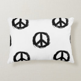 Fyrkantiga kuddar för svart och vitt fredstecken