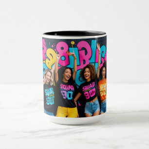 Fyrkantiga mål 90s Retro Aesthetic Black Mugg