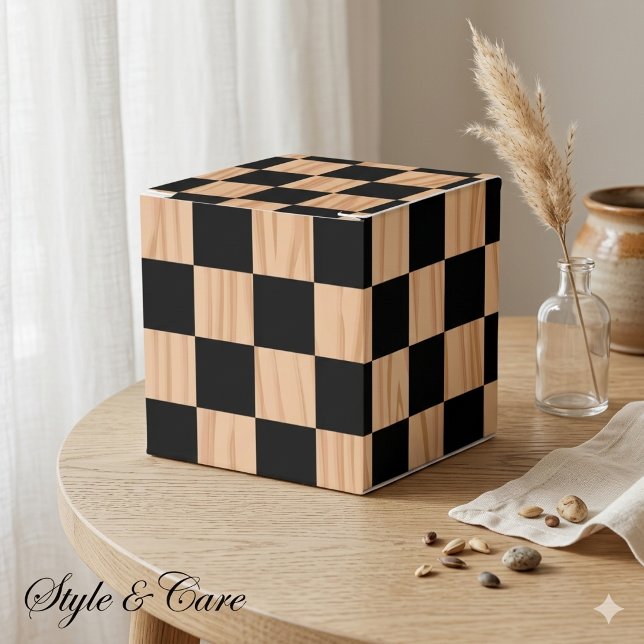 Fyrkantiga schackrutor Klassiska presentaskar (Square Box Checkers Classic Favor Boxes)