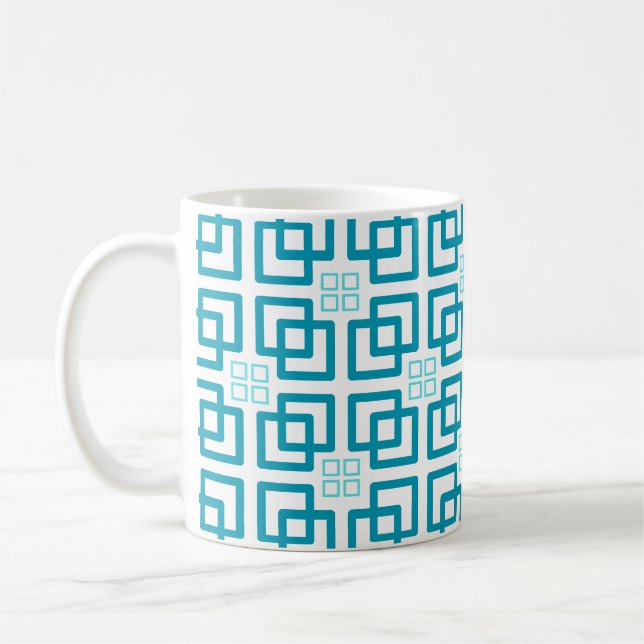 Fyrkantiga tealtoner kaffemugg (Vänster)