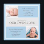 Fyrkantiga Twillingar, kollage | Födelsemeddelande Meddelande<br><div class="desc">Klicka på butikslänken om du vill ha mer tillkännagivande för födelse</div>
