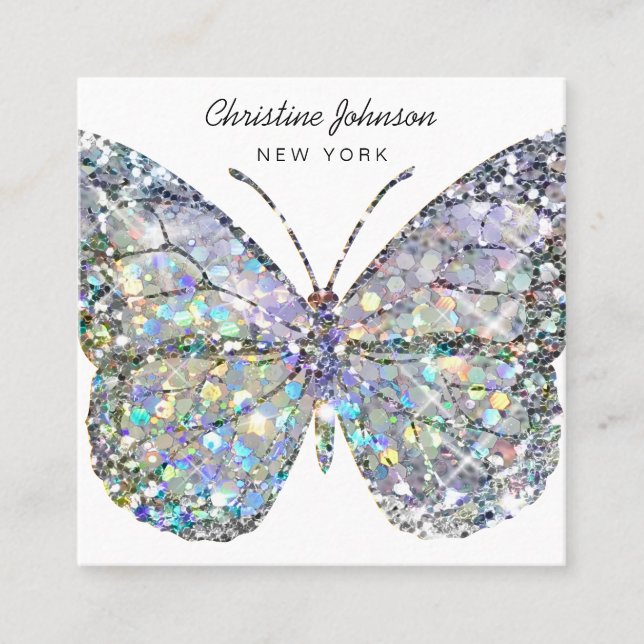 Fyrkantigt affärskort för fjäril fyrkantigt visitkort (Framsida)