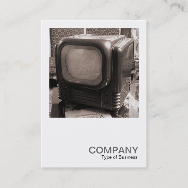 Fyrkantigt foto 0119 - 50:s TV-uppsättning Visitkort (Framsida)